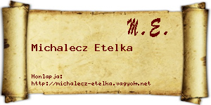 Michalecz Etelka névjegykártya